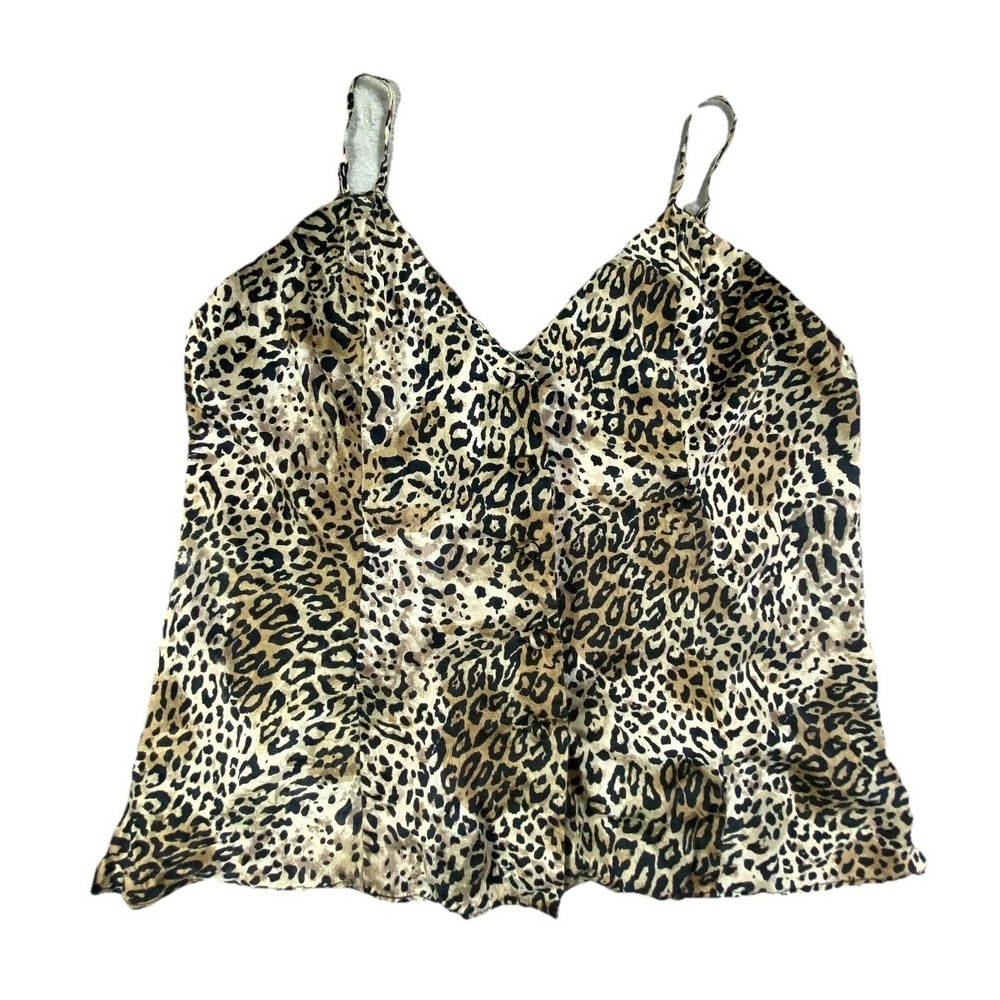 Vintage Fredericks‎ of Hollywood Camisole Top Womens Brown Leopard Print